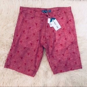 Lobster Linen Embroidered Shorts Men’s 30